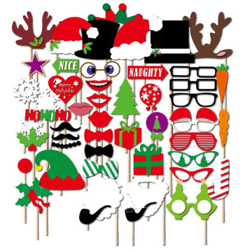 FQ marque 50pcs bois noël photomaton les accessoires